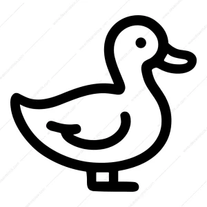 Minimalist Outline Duck Bird Simple Graphic Animal Icon