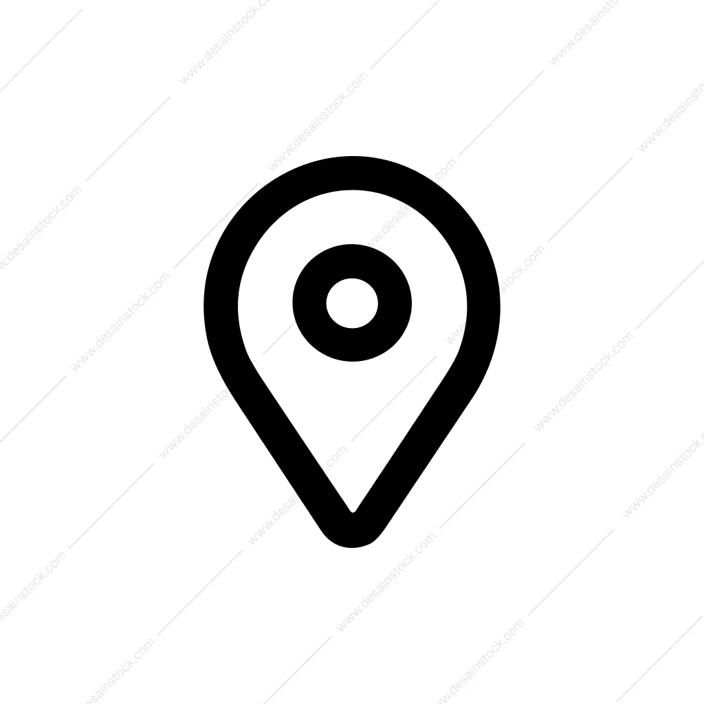 Simple Outline Location Pin Pointer Symbol Icon