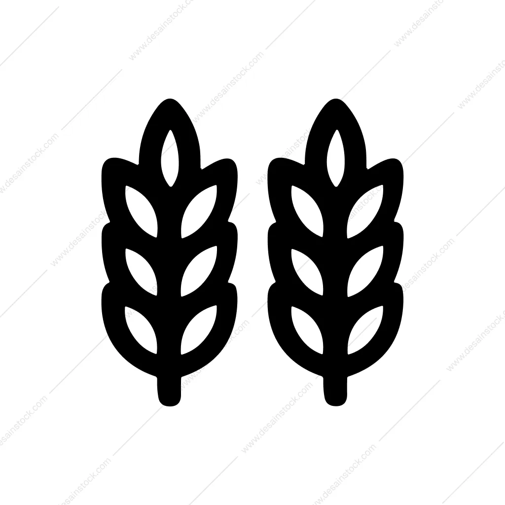 Minimalist Outline Wheat Grain Agricultural Food Icon
