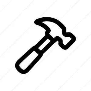 Outline Simple Handdrawn Hammer Construction Tool Icon