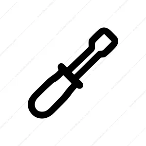 Simple Handdrawn Screwdriver Tool Outline Shape Icon