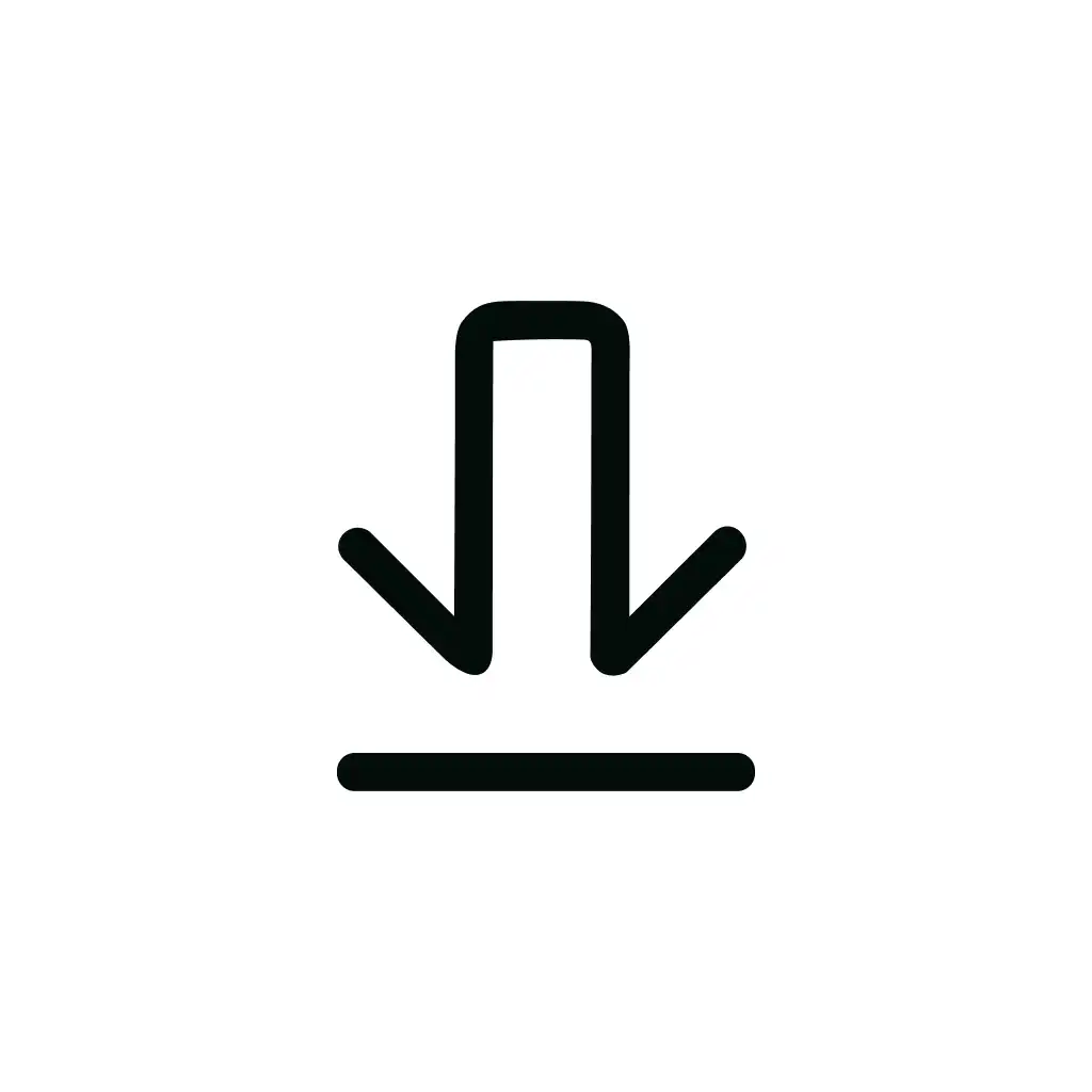 Minimalist Line Art Download Symbol Arrow Glyph Icon