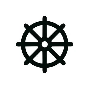 Simple Isolated Ship Steering Wheel Nautical Sign