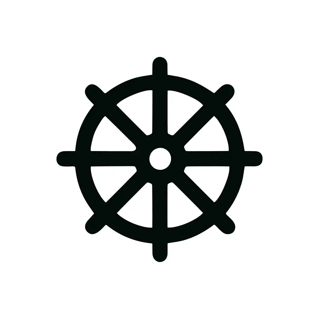 Simple Isolated Ship Steering Wheel Nautical Sign