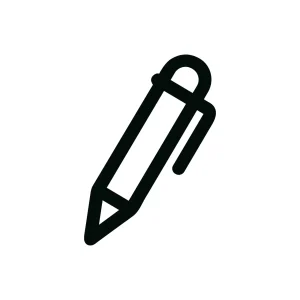 Simple Line Art Black Pen Tool Writing Implement Icon Shape