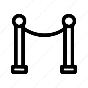 Simple Outline Barrier Rope Partition Sign Shape Icon