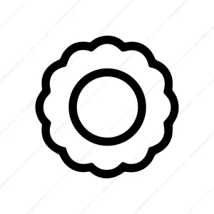 Simple Line Art Flower Shape Decoration Element Icon