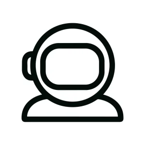 Simple Outline Astronaut Helmet Space Suit Icon