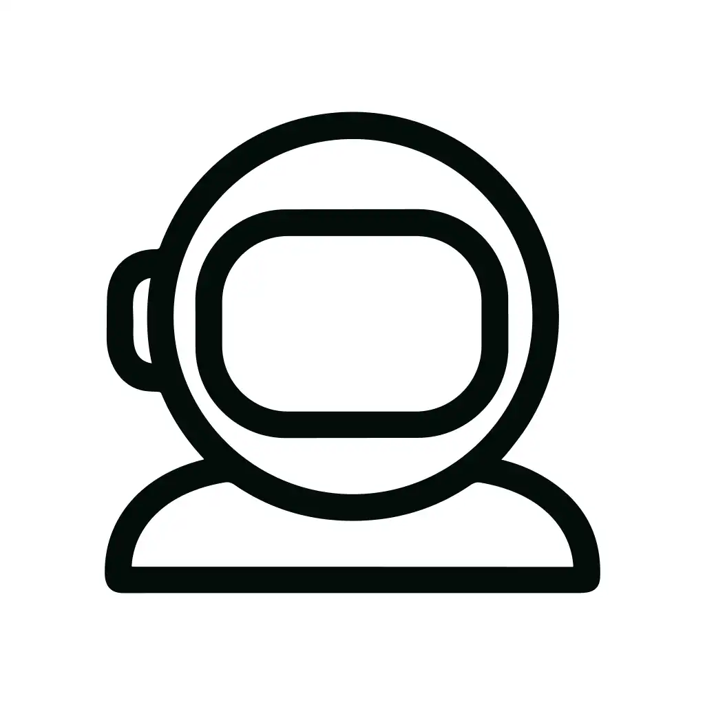 Simple Outline Astronaut Helmet Space Suit Icon