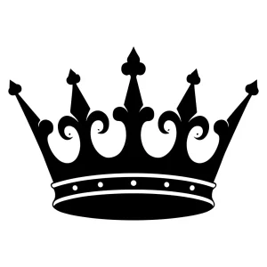 Elegant Decorative Ornamental Crown Royalty Symbol Icon Silhouette