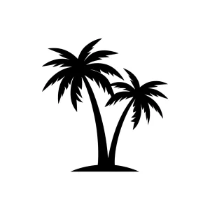 Simple Silhouette Palm Tree Tropical Nature Illustration