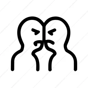 Outline Confrontation People Conflict Argument Minimalist Line Icon