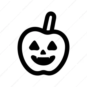 Simple Line Art Halloween Pumpkin Jack O Lantern Icon