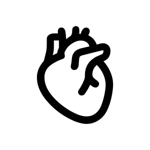 Minimalist Line Drawing Heart Shape Anatomy Healthcare Medical Icon