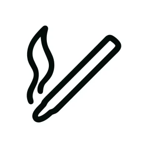 Outline Handdrawn Aromatic Incense Stick with Smoke Aromatherapy Icon