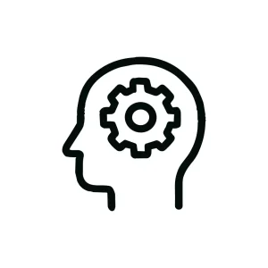Line Drawing Mind Gear Process Concept Icon