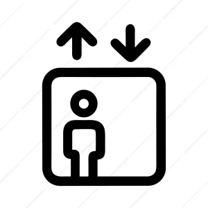 Simple Line Style Elevator Direction Symbol Icon Graphic
