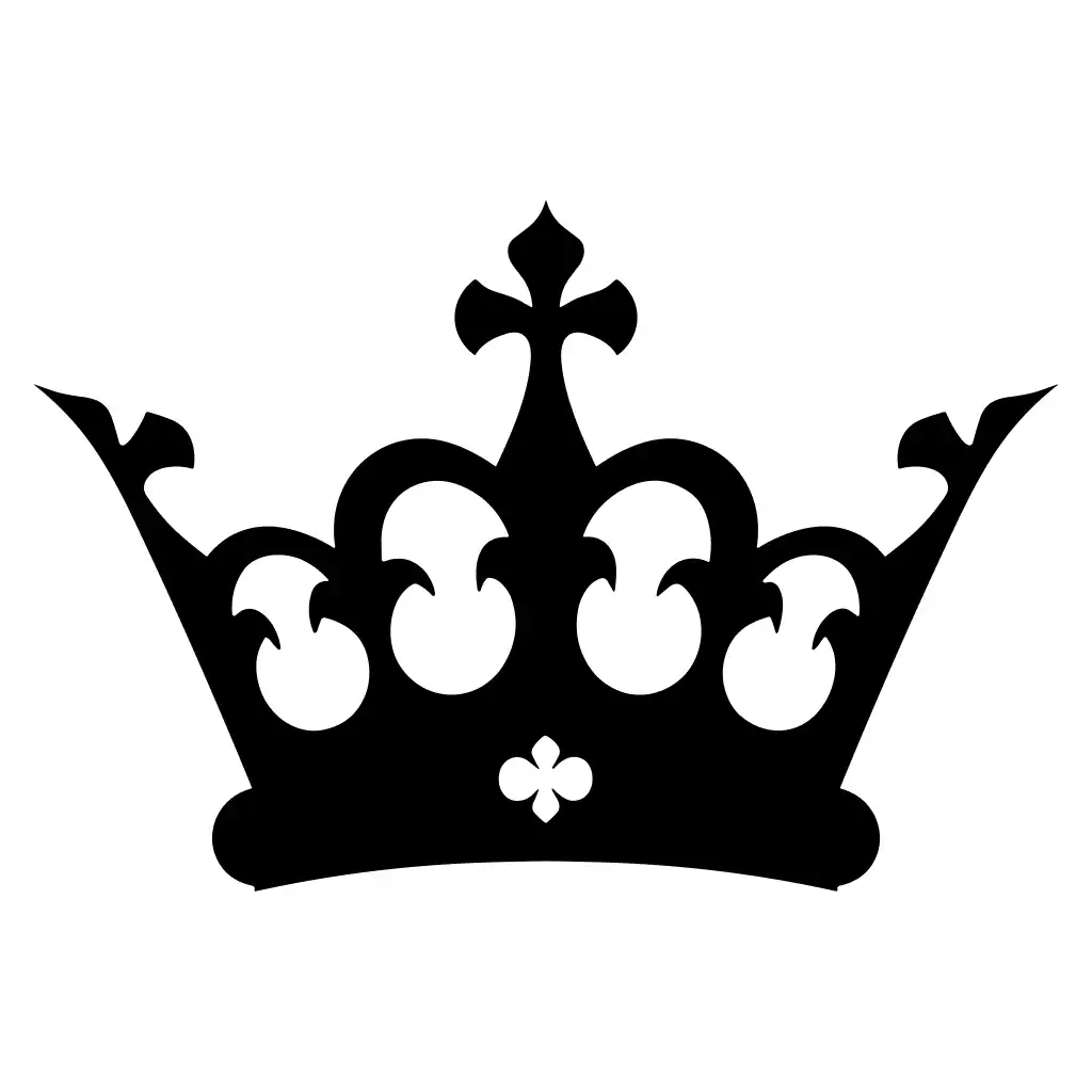 Elegant Silhouette Crown Design Symbol Royal Graphic