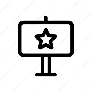Simple Outline Star Billboard Icon Sign Illustration