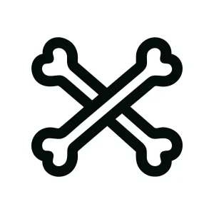 Simple Outline Crossed Bones Death Symbol Graphic Illustration Design Element