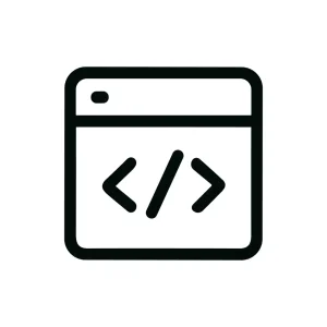 Minimalist Line Style Coding Sign On Website Browser Interface Icon