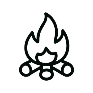 Outline Simple Bonfire Campfire Flame Burning Line Icon