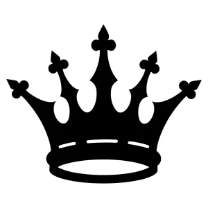 Simple Silhouette King Crown Symbol Design Element