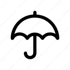 Simple Outline Umbrella Weather Protection Symbol Icon