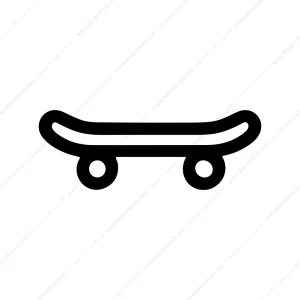 Minimalist Outline Skateboard Simple Black Line Style Icon