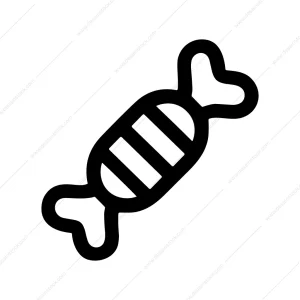 Simple Bold Outline Candy Wrapped Treat Icon