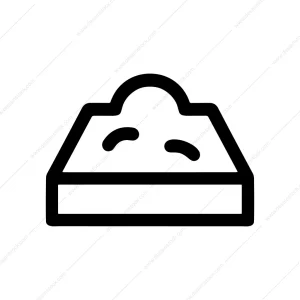 Simple Outline Tombstone Grave Flat Style Icon