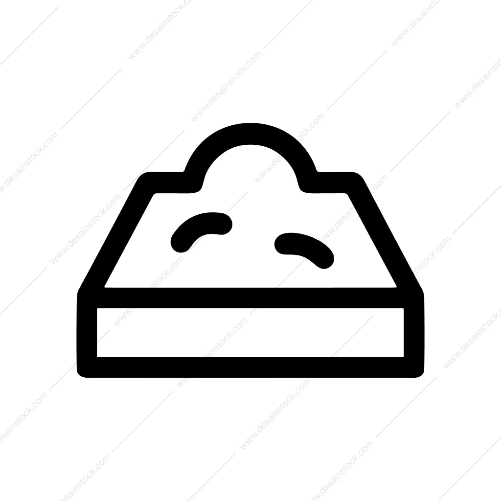 Simple Outline Tombstone Grave Flat Style Icon