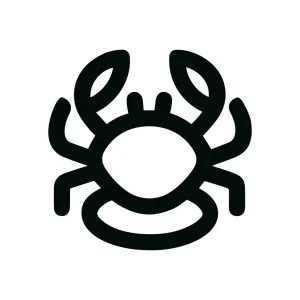 Minimalist Outline Style Crab Animal Icon for Marine Life Illustration