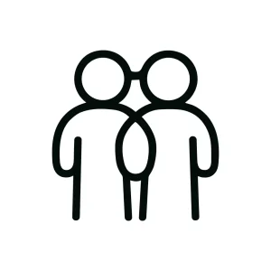 Simple Lineart Teamwork People Connection Silhouette Sign