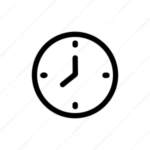 Minimalist Outline Clock Face Time Hour Icon