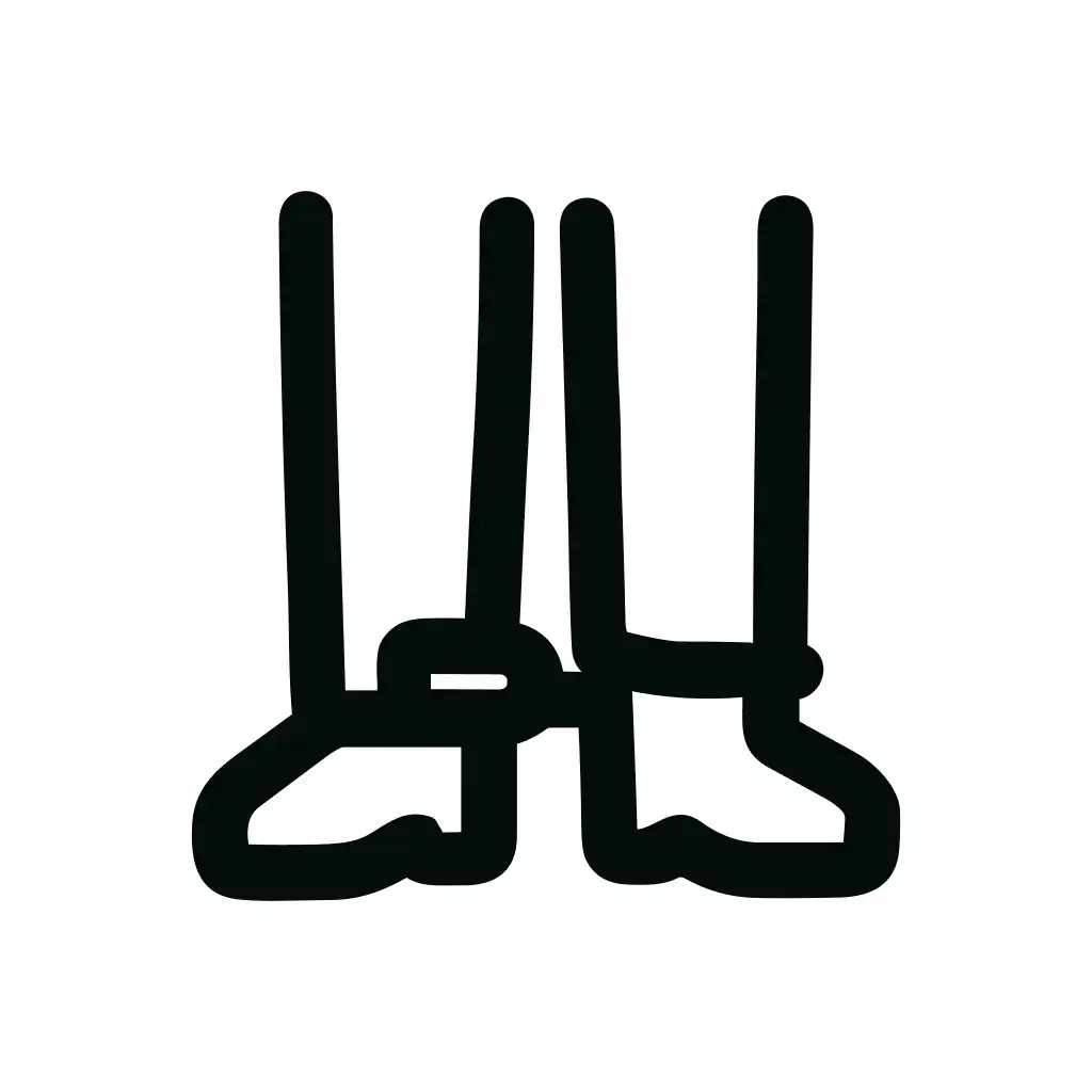 Simple Outline Walking Legs Foot Icon Illustration