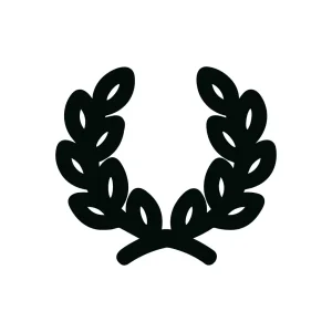 Simple Flat Line Laurel Wreath Symbol Graphic Icon Isolated