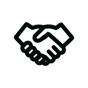 Bold Outline Handshake Deal Agreement Symbol Minimalist Icon Graphic