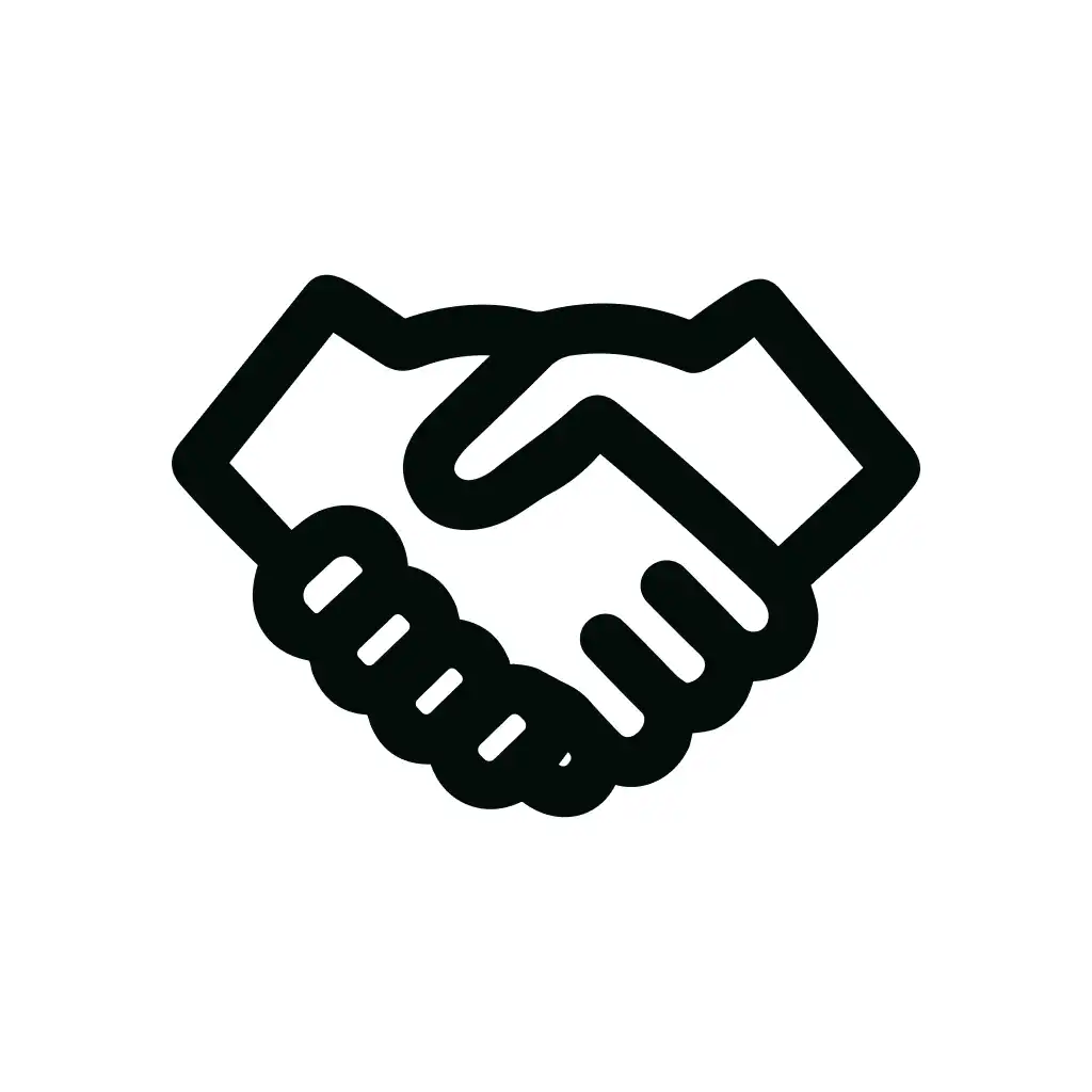 Bold Outline Handshake Deal Agreement Symbol Minimalist Icon Graphic