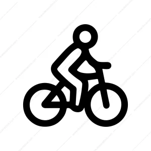 Simple Line Art Bicycle Rider Transportation Icon