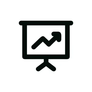 Simple Line Growing Chart Presentation Icon Symbol