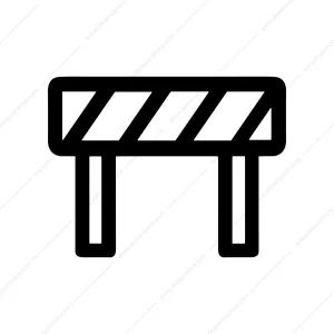 Simple Line Style Barrier Construction Roadblock Traffic Icon