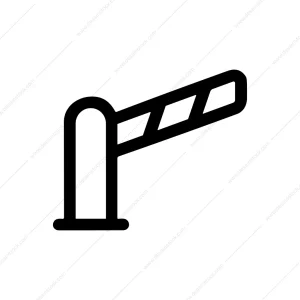 Minimalist Outline Barrier Gate System Road Icon