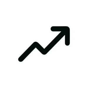 Minimalist Simple Black Arrow Growth Direction Symbol