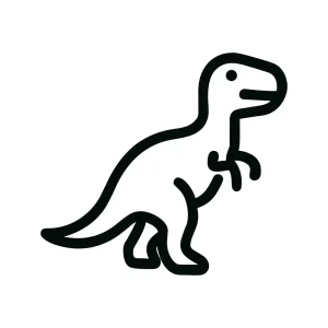 Simple Outline Dinosaur Tyrannosaurus Rex Drawing Line Art
