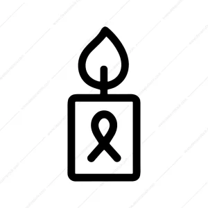 Outline Simple Candle Ribbon Remembrance Symbol Icon