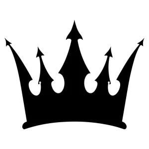Black Silhouette Sharp Crown Symbol Kingdom Icon