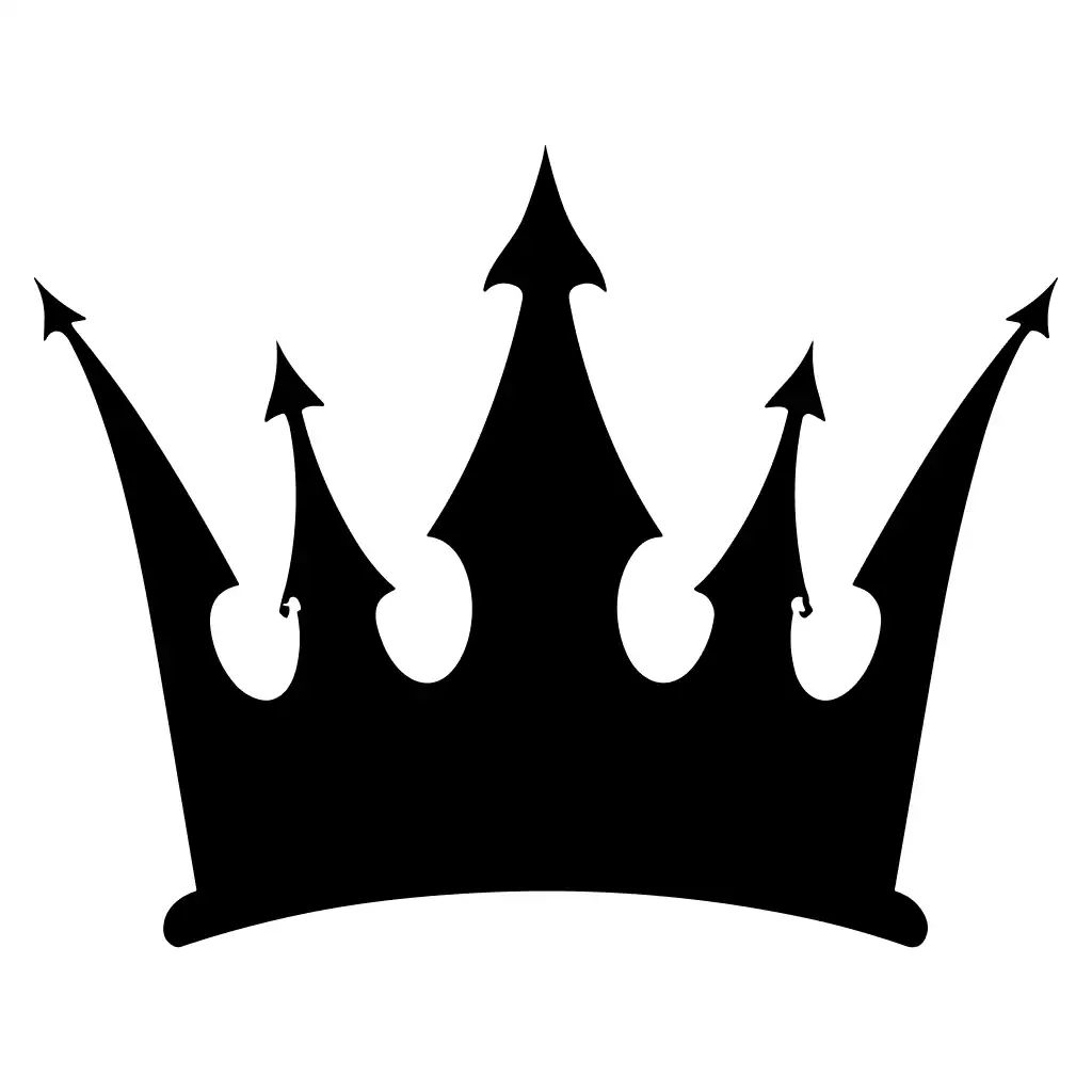 Black Silhouette Sharp Crown Symbol Kingdom Icon
