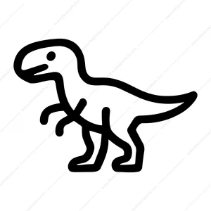 Simple Line Dinosaur Reptile Prehistoric Animal Icon