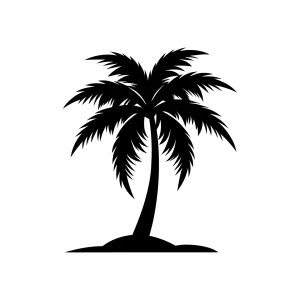 Simple Silhouette Palm Tree Tropical Nature Element